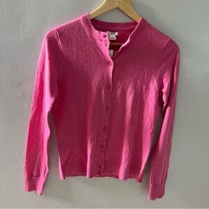 NWT J Crew pink Button-up Cardigan Sweater 100%Cotton Size XS Pink